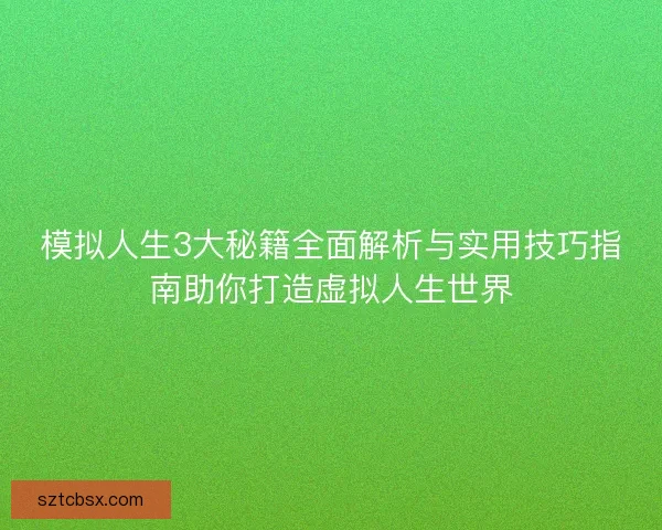 模拟人生3大秘籍全面解析与实用技巧指南助你打造虚拟人生世界